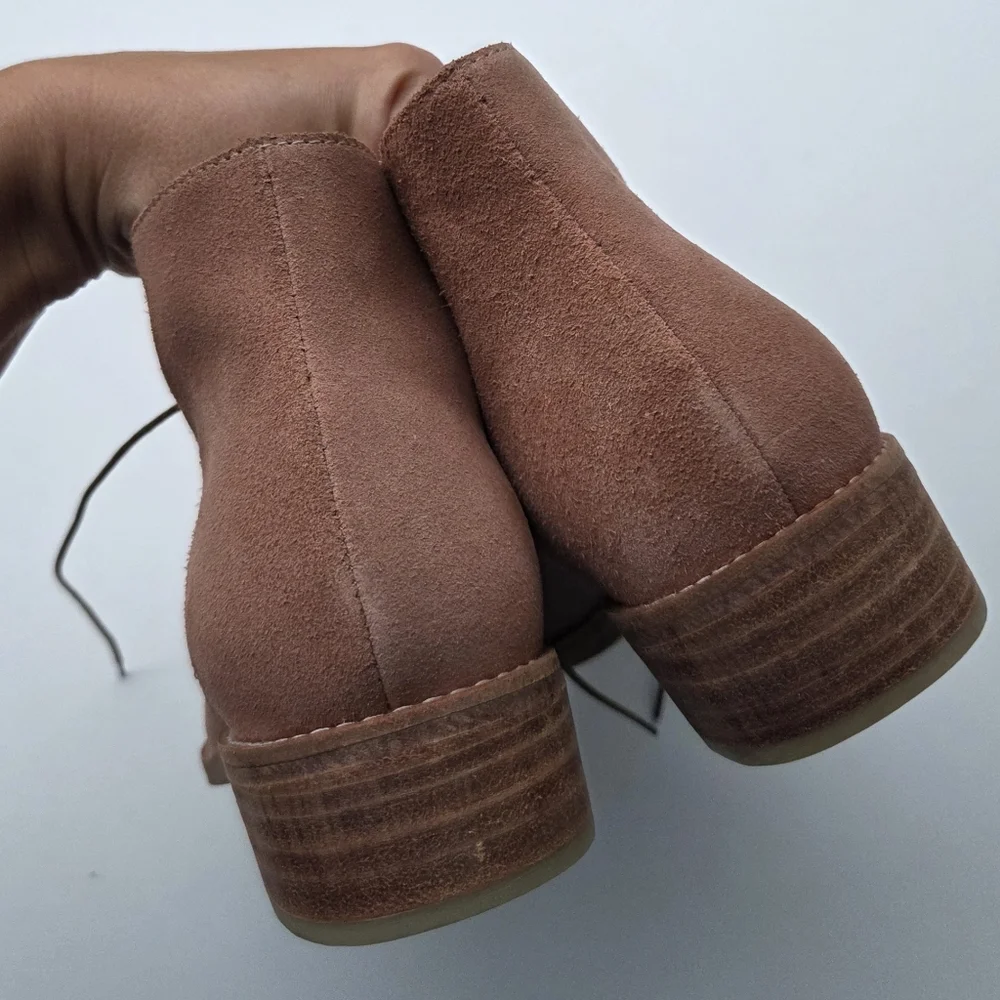Huma Blanco Manuela Lace-Up Booties Blush Rose Suede Size 10 - Picture 6 of 10